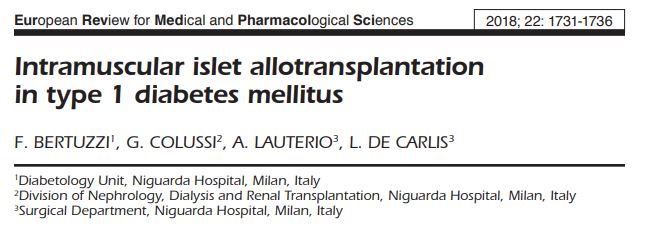 Intramuscular islet allotransplantation in type 1 diabetes mellitus.