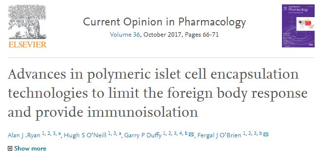Advances in polymeric islet cell encapsulation technologies to limit the foreign body response and provide immunoisolation