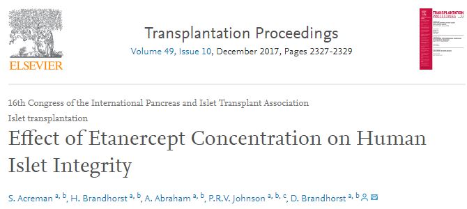 Effect of Etanercept Concentration on Human Islet Integrity